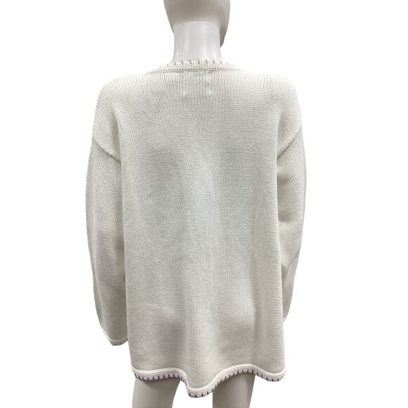 VTG Handknits By Storybook Knits Cardigan Women’s SZ 2X Flowers Beads Multicolor - Picture 4 of 7